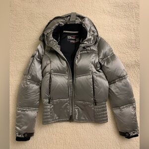 Ralph Lauren RLX down jacket. Light silver grey color. Size S